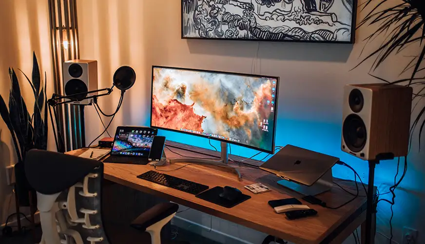 Full Computer Setup on a Desk