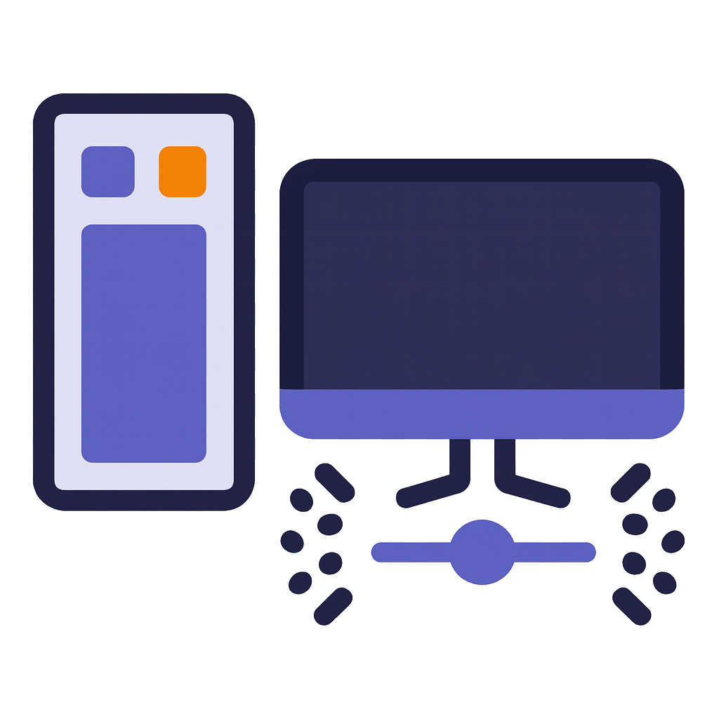 Computer Connecting to a Network Icon